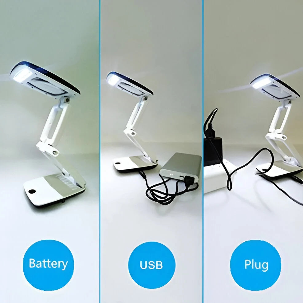 Floor Magnifier Lamp 3X Magnification LED Lights Adjustable Gooseneck