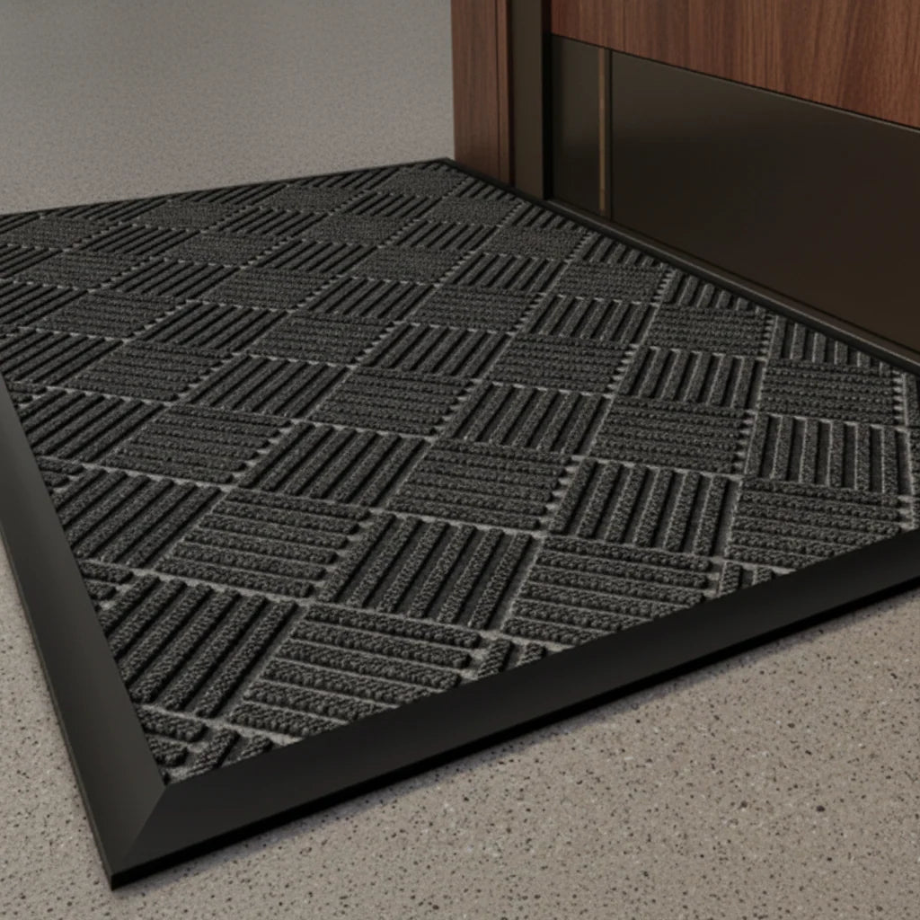 Floor Mat Non-Slip Polyester Surface & Rubber Backing