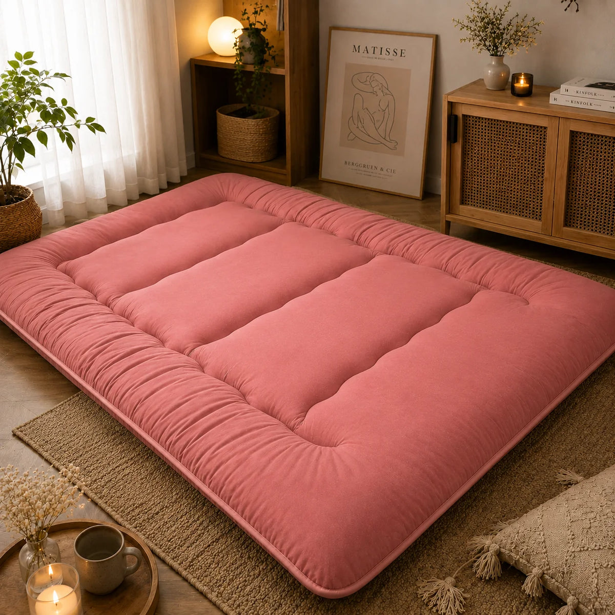 Floor Mattress 4-Inch Quilted Foldable & Machine Washable