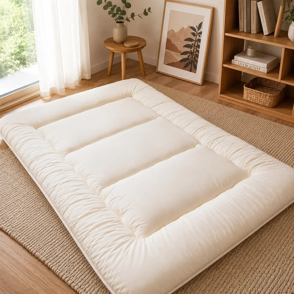 Floor Mattress 4-Inch Quilted Foldable & Machine Washable