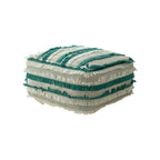 Floor Pouf Boho Fringed Cotton Cover Removable & Washable