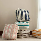 Floor Pouf Boho Fringed Cotton Cover Removable & Washable
