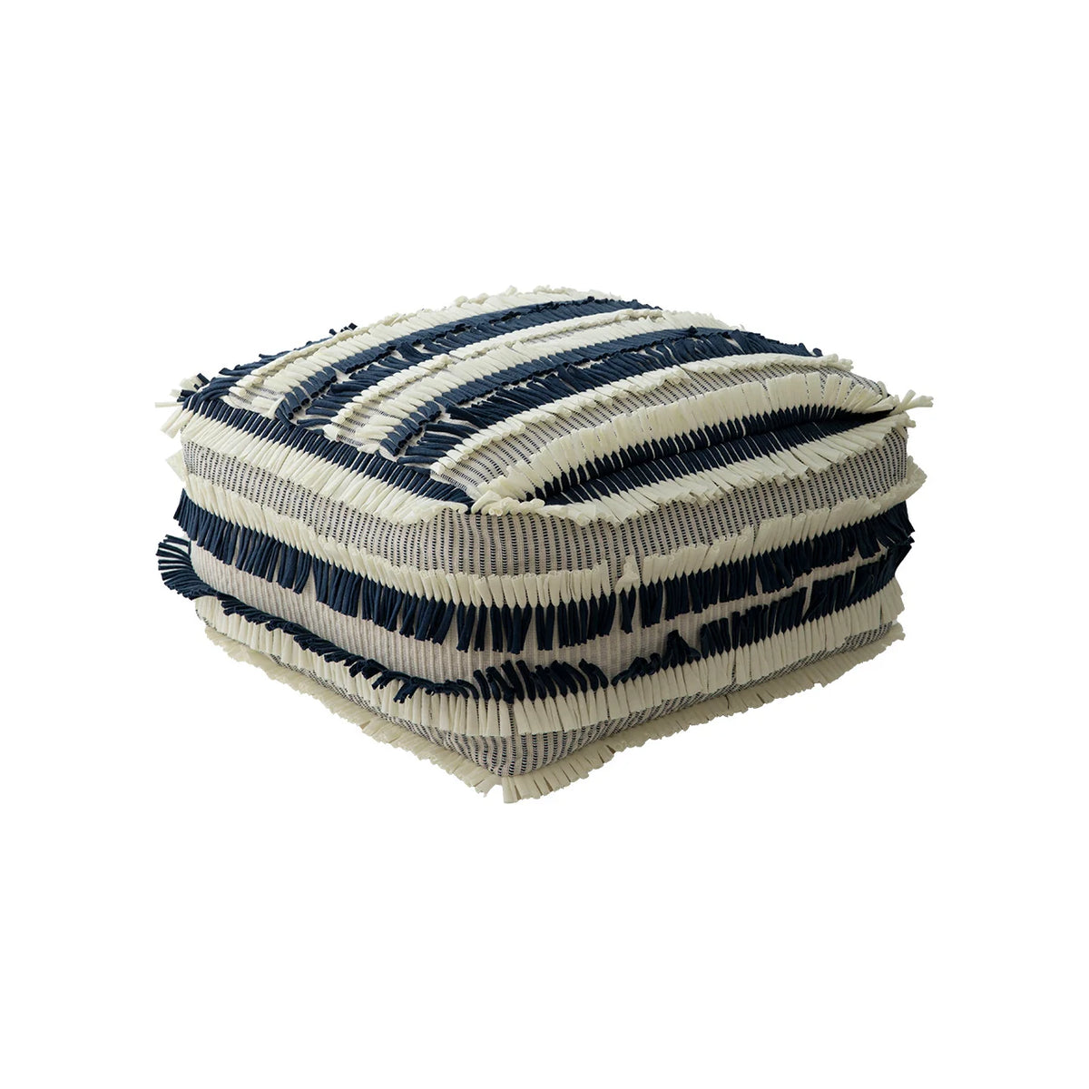 Floor Pouf Boho Fringed Cotton Cover Removable & Washable