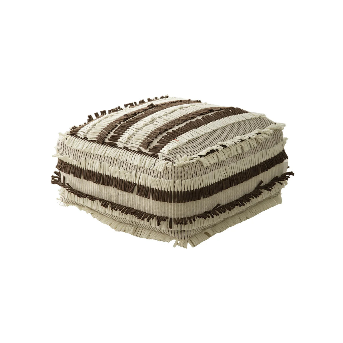 Floor Pouf Boho Fringed Cotton Cover Removable & Washable