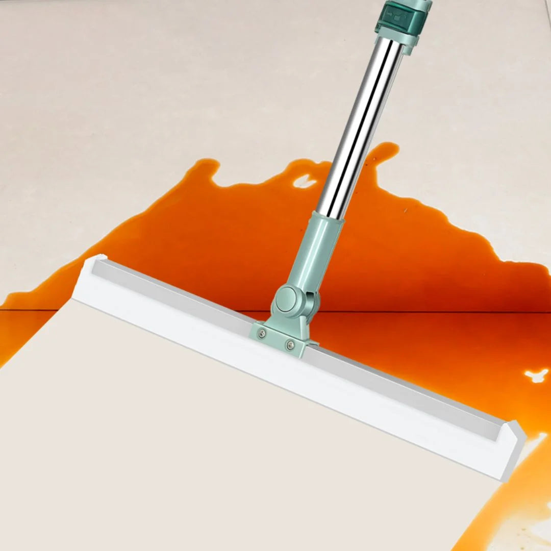 Floor Squeegee Silicone Bristles Telescopic Handle Streak-Free