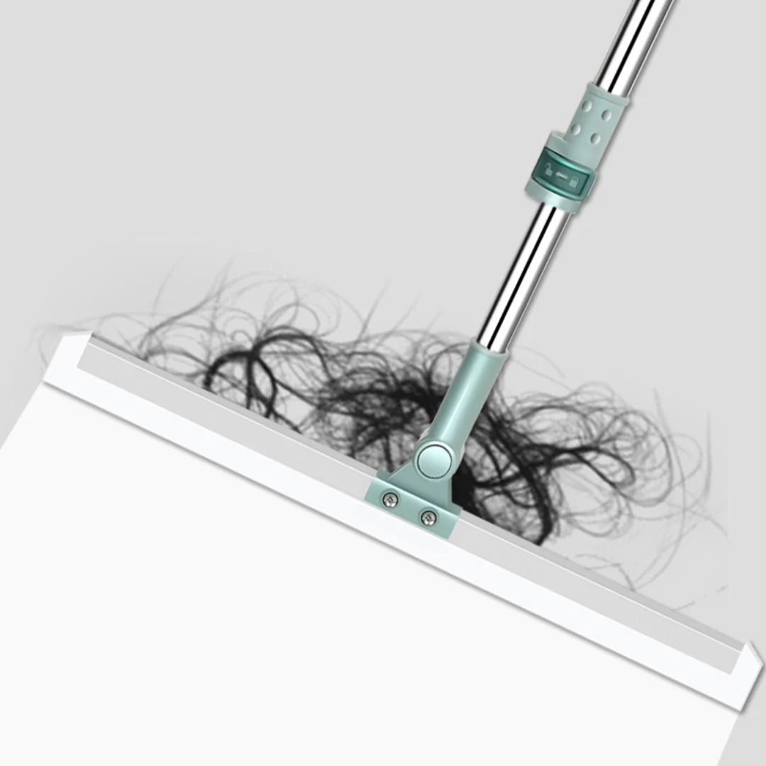 Floor Squeegee Silicone Bristles Telescopic Handle Streak-Free