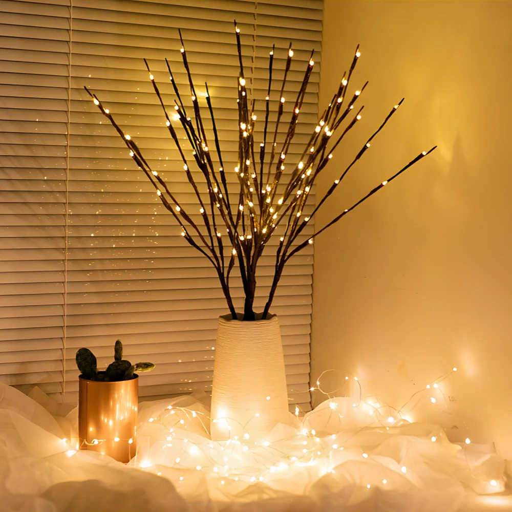 Floral Branch Lamp Malleable LED Battery Powered
