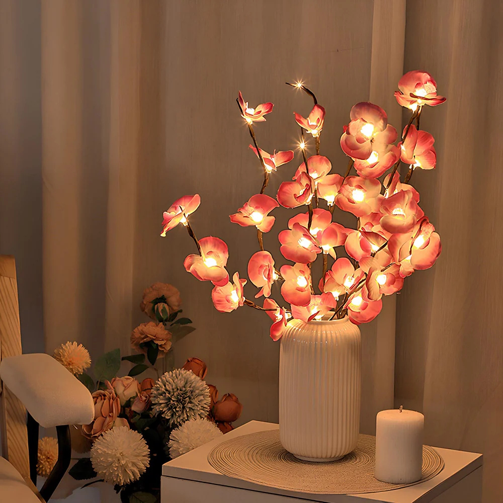 Floral Branch Lamp Malleable LED Battery Powered