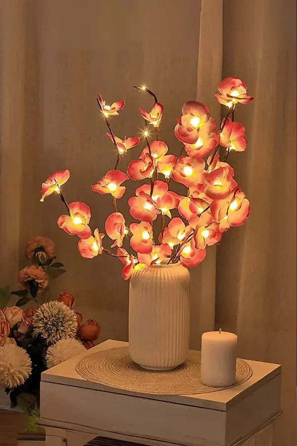 Floral Branch Lights Cordless Bendable Set of 3