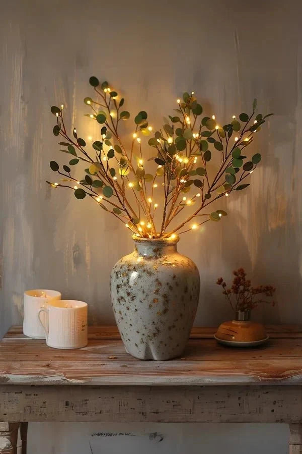Floral Branch Lights Cordless Bendable Set of 3