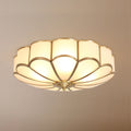 Flower-Shaped Frosted Glass Ceiling Light (Dimmable, Brass Frame)