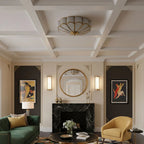 Flower-Shaped Frosted Glass Ceiling Light (Dimmable, Brass Frame)