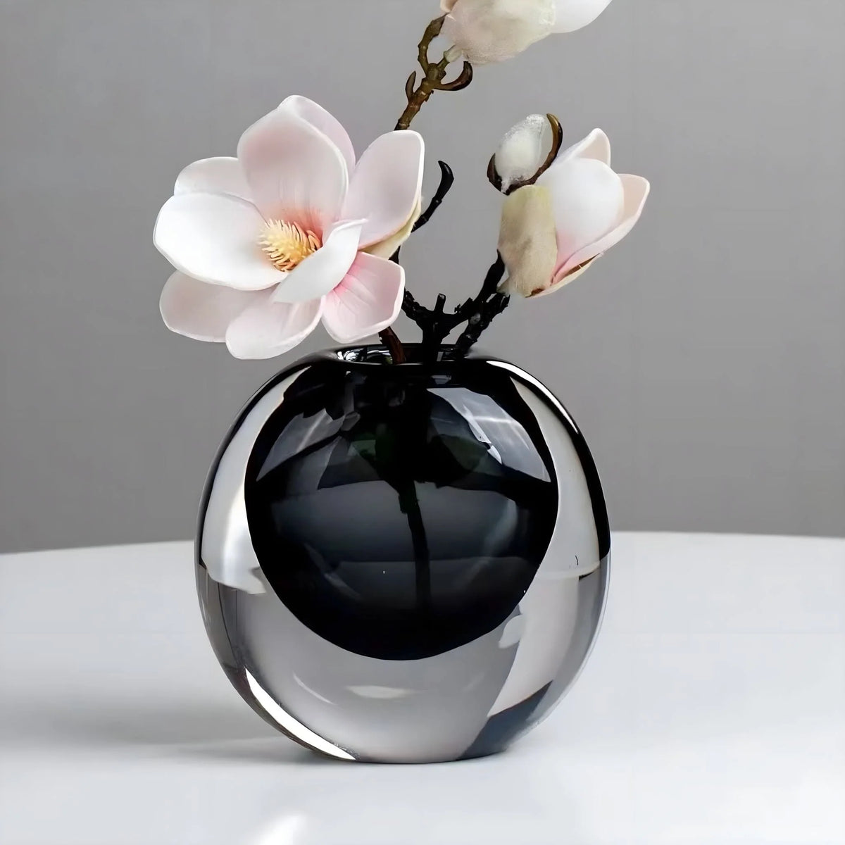 Flower Vase Crystal Glass Opalescent Finish Centerpiece