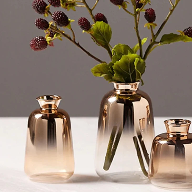 Flower Vase Subtle Gradient Weighted Base & Wide Opening