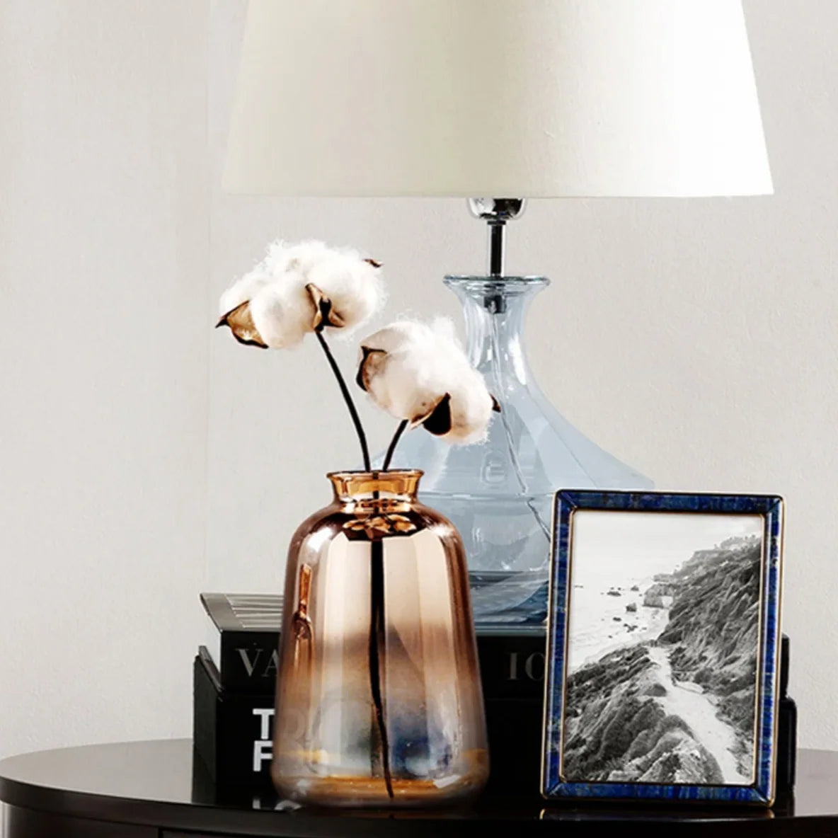 Flower Vase Subtle Gradient Weighted Base & Wide Opening