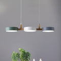 Flush Ceiling Light Iron & Wood 77cm Integrated LED