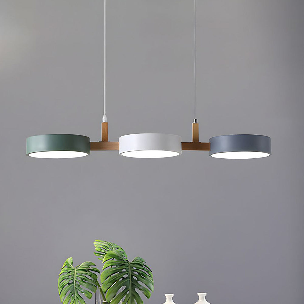 Flush Ceiling Light Iron & Wood 77cm Integrated LED