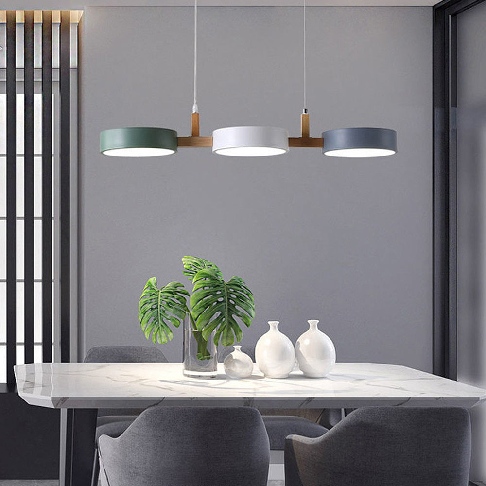 Flush Ceiling Light Iron & Wood 77cm Integrated LED
