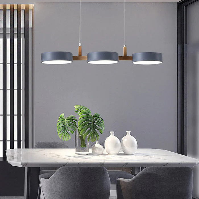 Flush Ceiling Light Iron & Wood 77cm Integrated LED