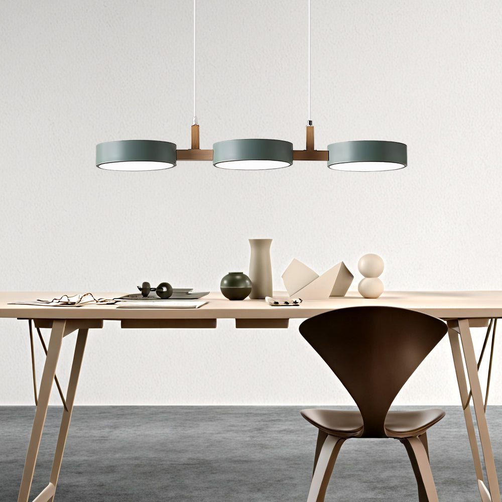 Flush Ceiling Light Iron & Wood 77cm Integrated LED