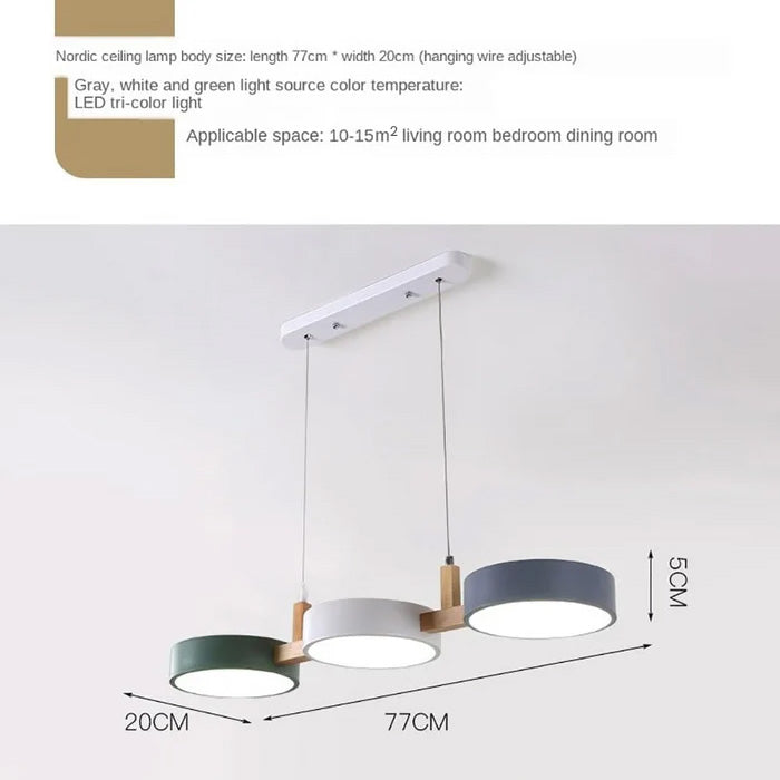 Flush Ceiling Light Iron & Wood 77cm Integrated LED