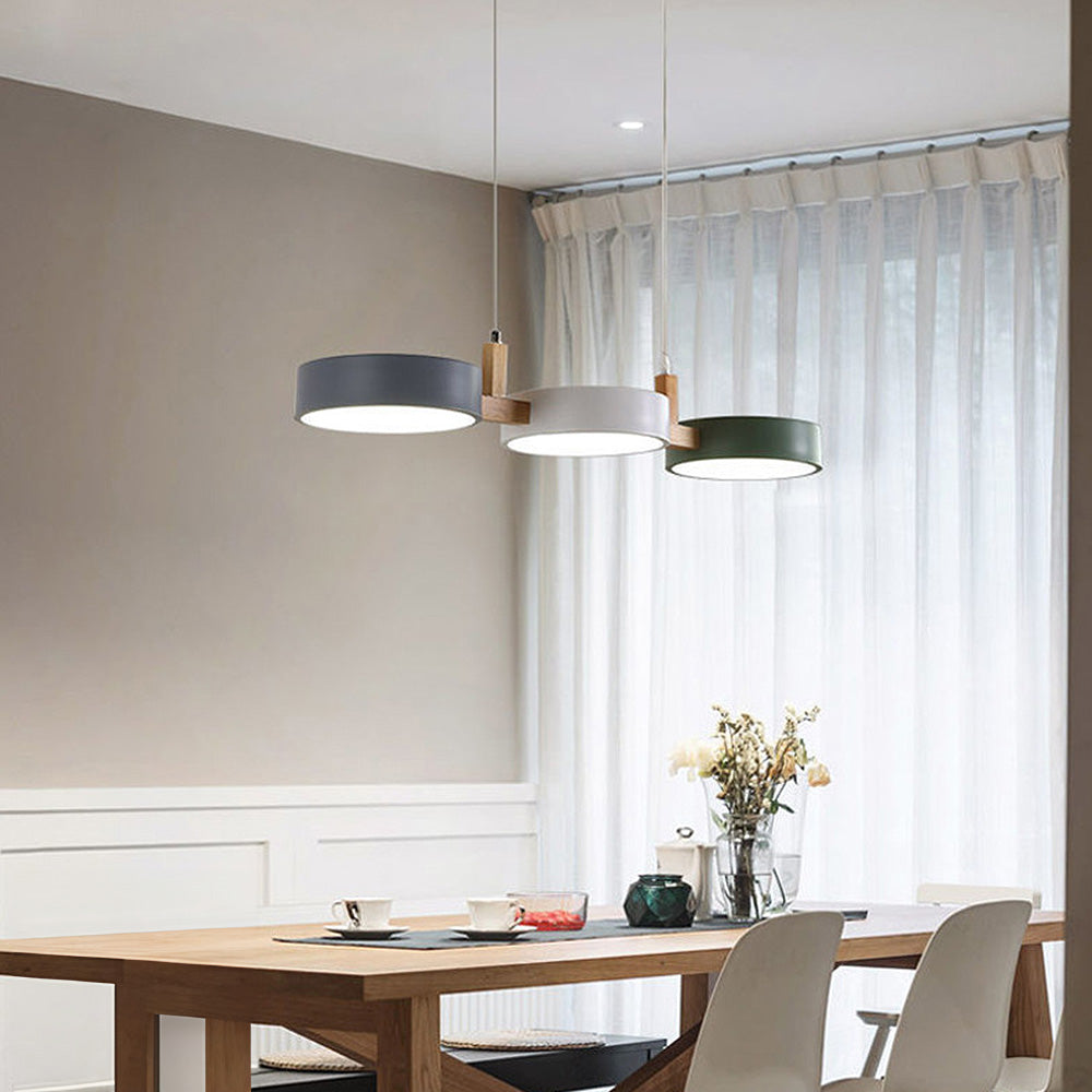 Flush Ceiling Light Iron & Wood 77cm Integrated LED