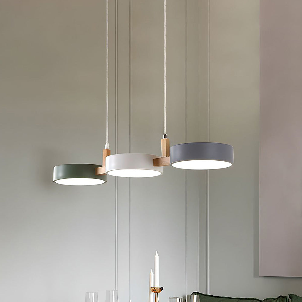Flush Ceiling Light Iron & Wood 77cm Integrated LED