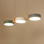 Flush Ceiling Light Iron & Wood 77cm Integrated LED