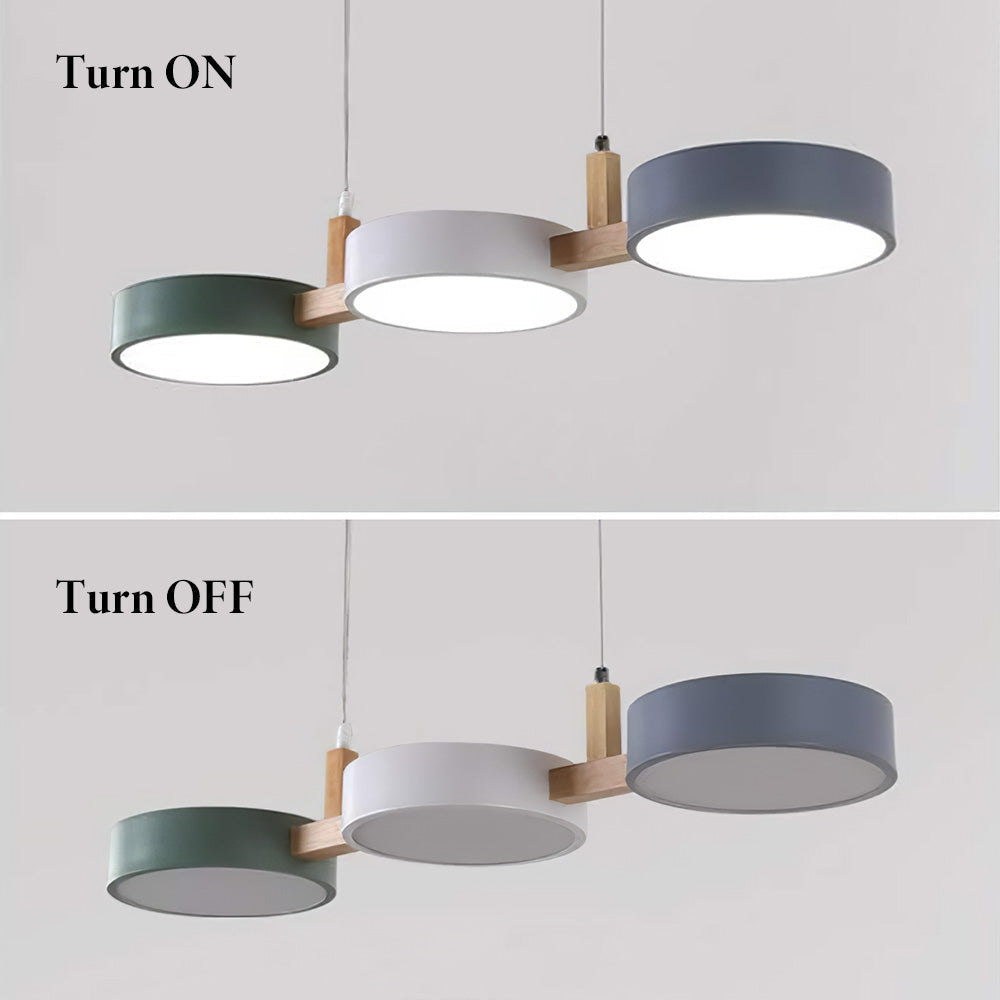 Flush Ceiling Light Iron & Wood 77cm Integrated LED