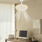 Flush Mount Ceiling Fan Integrated LED 2100 Lumens Remote