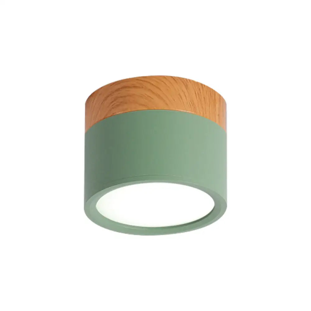 Flush Mount Ceiling Light Compact Cylindrical Metal Energy-Efficient LED