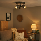 Flush Mount Ceiling Light Dimmable GU10 Compatible Antique Brass