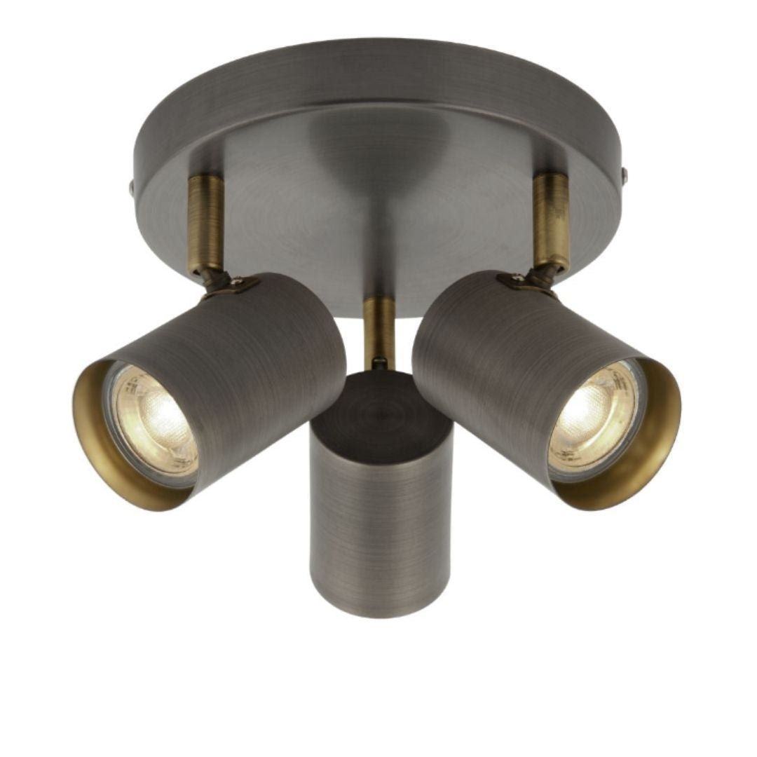 Flush Mount Ceiling Light Dimmable GU10 Compatible Antique Brass