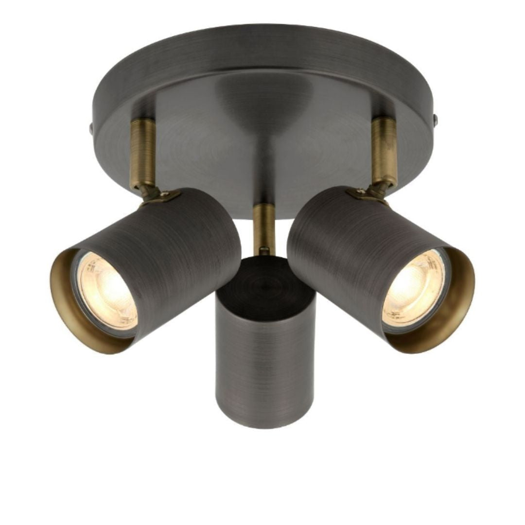 Flush Mount Ceiling Light Dimmable GU10 Compatible Antique Brass
