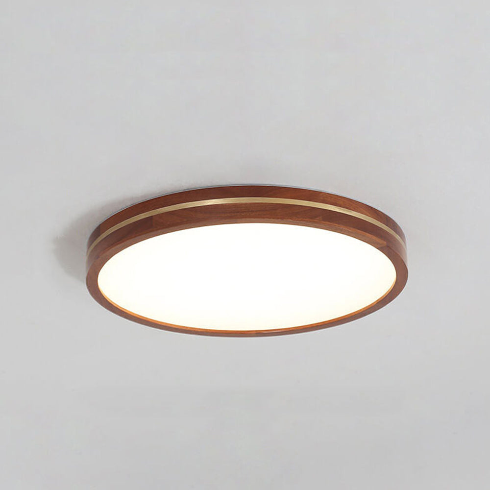 Flush Mount Ceiling Light Dimmable LED Slim Wood Surround