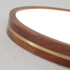 Flush Mount Ceiling Light Dimmable LED Slim Wood Surround