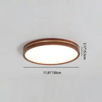 Flush Mount Ceiling Light Dimmable LED Slim Wood Surround