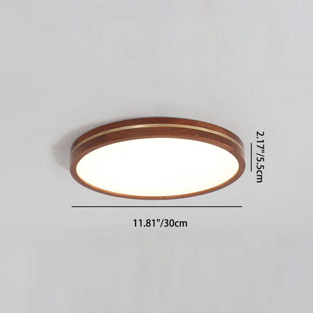 Flush Mount Ceiling Light Dimmable LED Slim Wood Surround