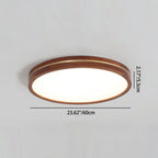 Flush Mount Ceiling Light Dimmable LED Slim Wood Surround