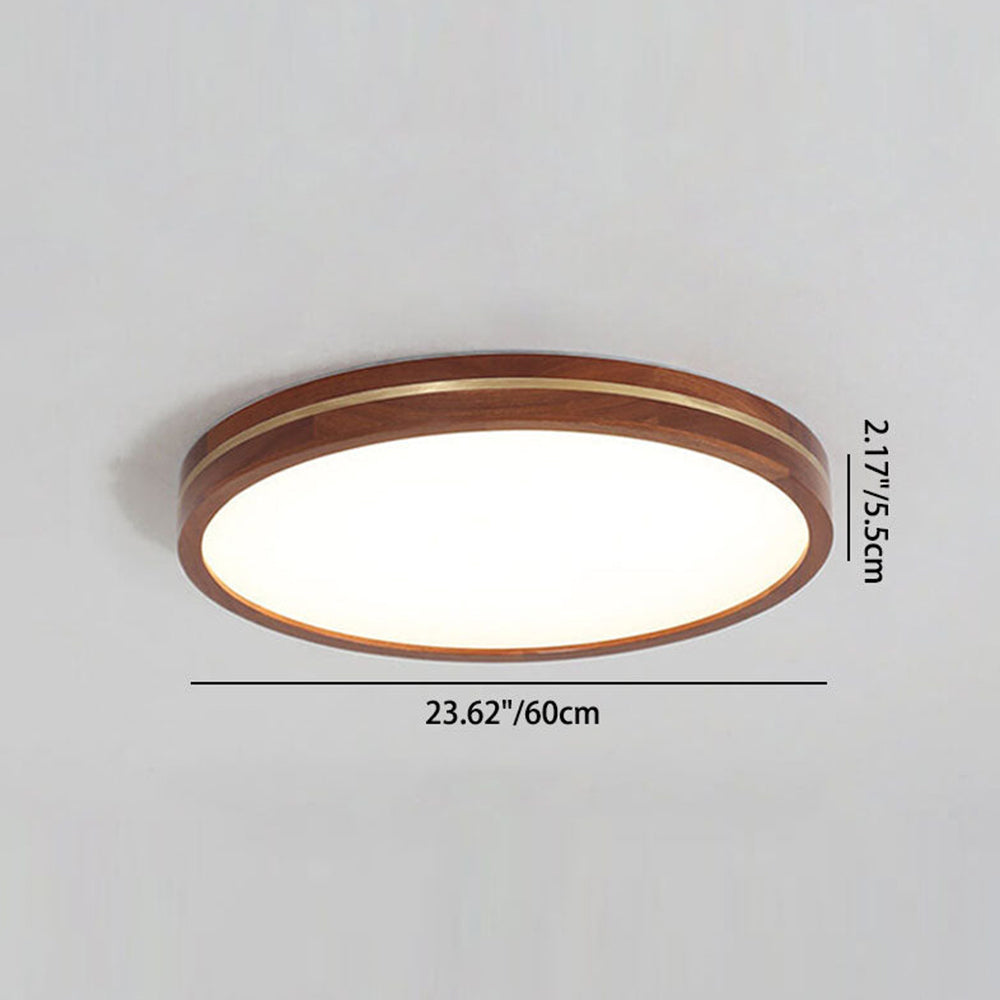 Flush Mount Ceiling Light Dimmable LED Slim Wood Surround