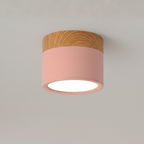 Flush Mount Ceiling Light Energy-Efficient LED Wood-Grain Accent