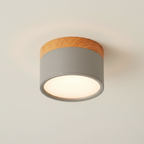 Flush Mount Ceiling Light Energy-Efficient LED Wood-Grain Accent
