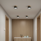 Flush Mount Ceiling Light Energy-Efficient LED Wood-Grain Accent