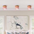 Flush Mount Ceiling Light Energy-Efficient LED Wood-Grain Accent