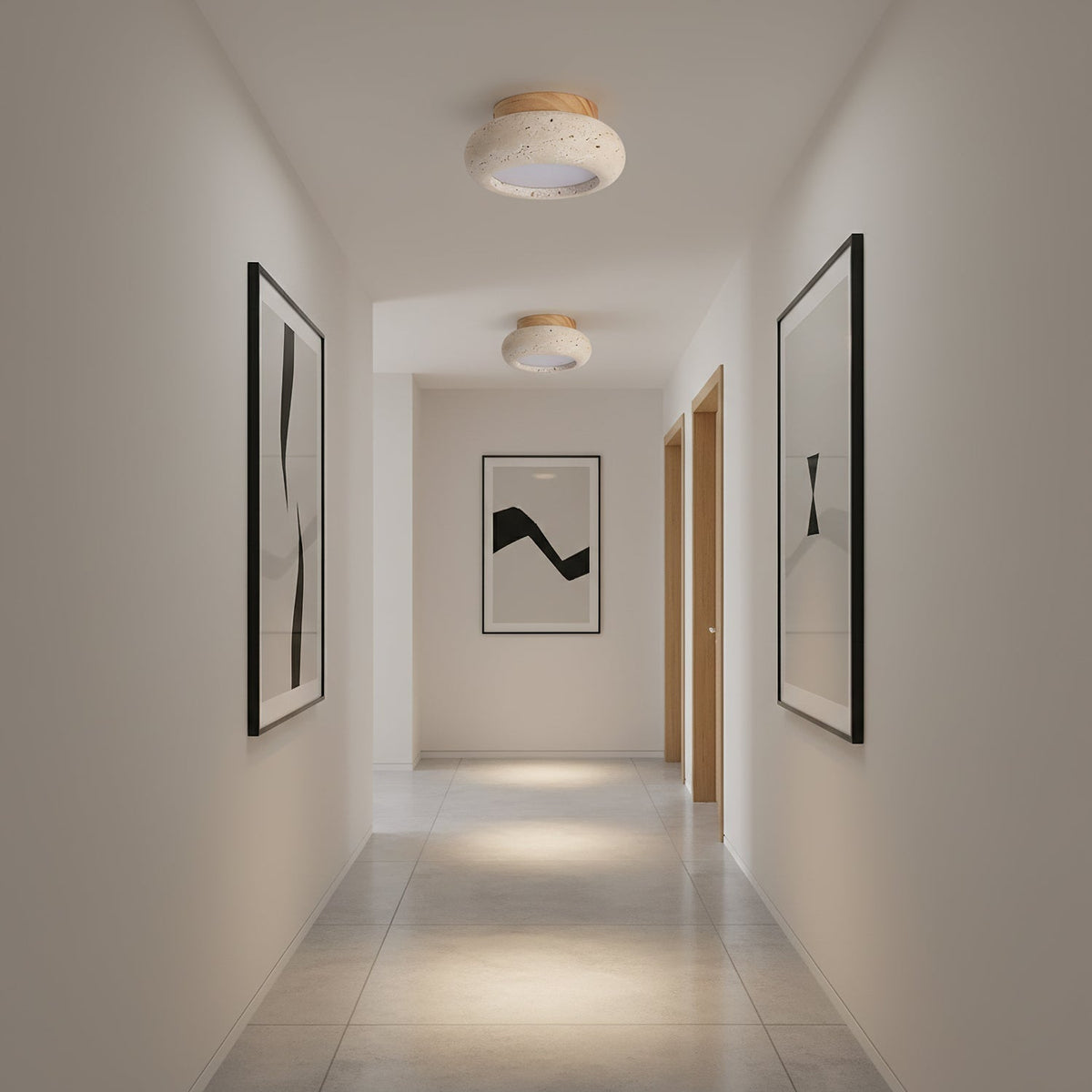 Flush Mount Ceiling Light Energy Efficient Metal & Glass