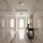 Flush Mount Ceiling Light Energy Efficient Metal & Glass