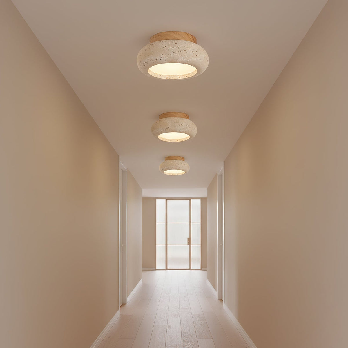 Flush Mount Ceiling Light Energy Efficient Metal & Glass