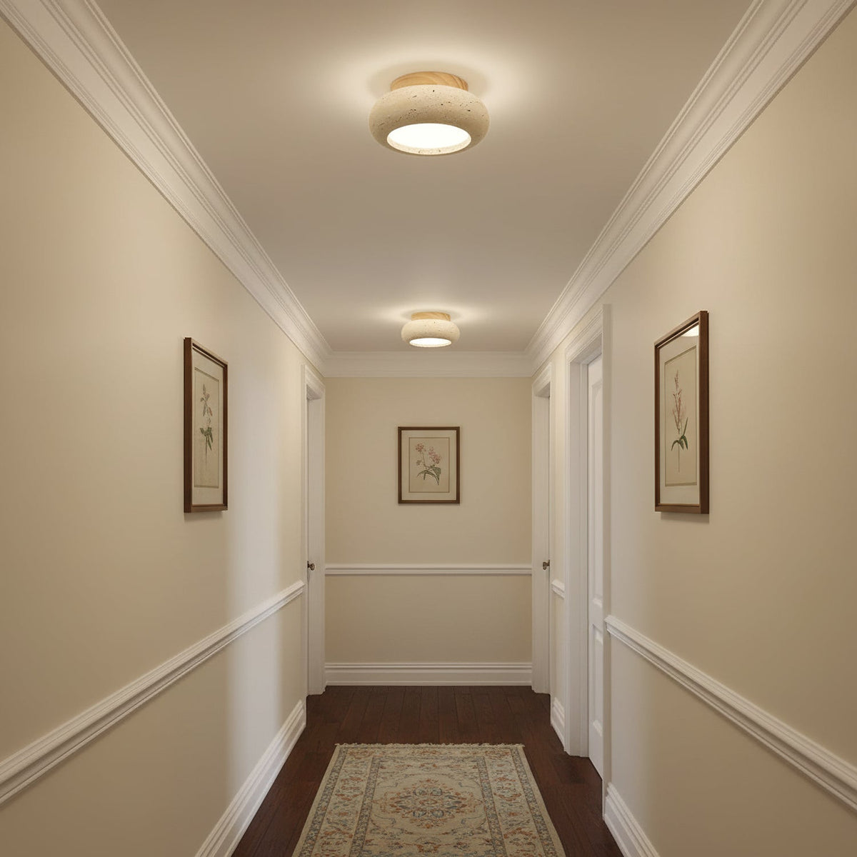 Flush Mount Ceiling Light Energy Efficient Metal & Glass