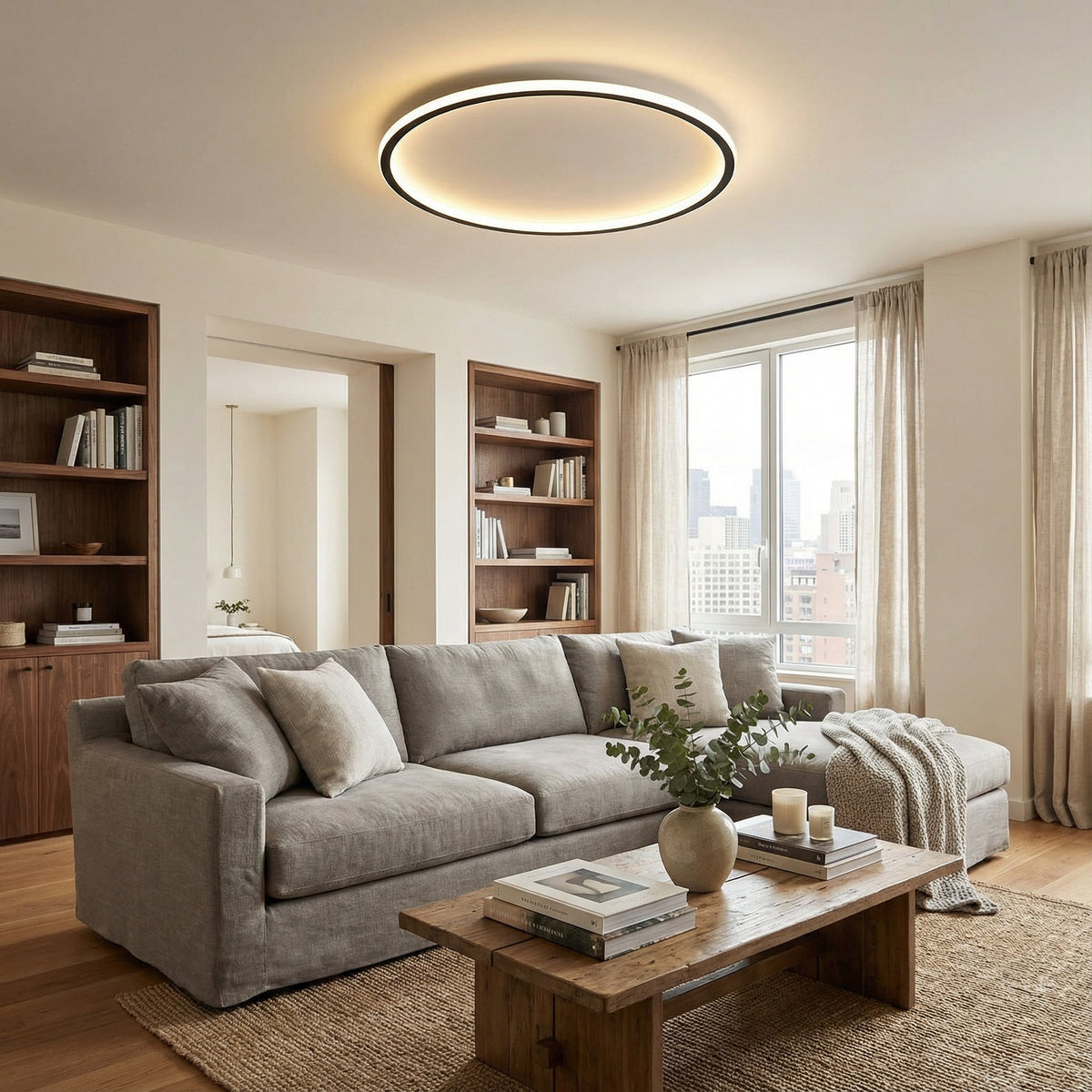Flush Mount Ceiling Light Integrated LED Aluminum Frame