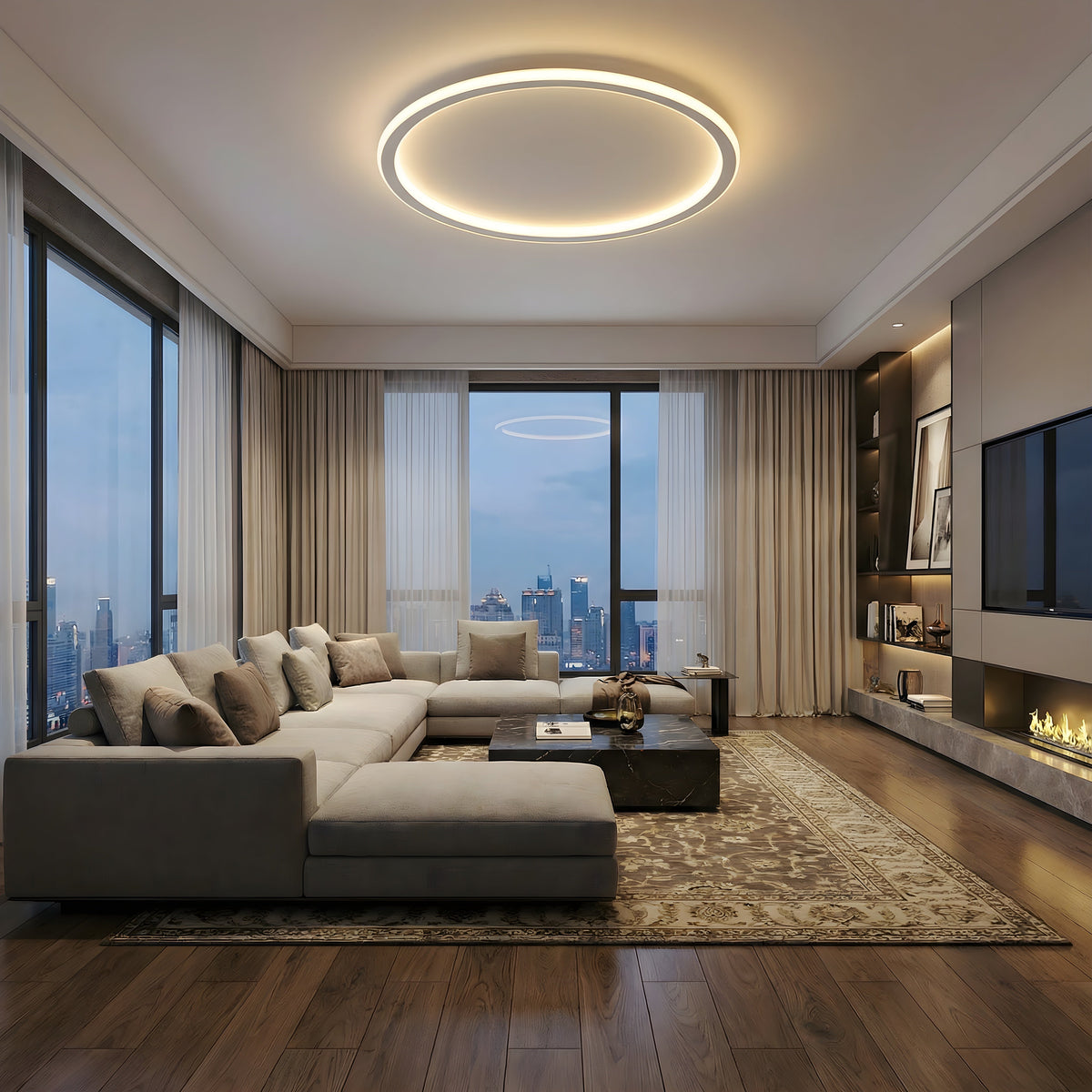 Flush Mount Ceiling Light Integrated LED Aluminum Frame